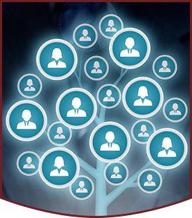 Human Resources concept with employees in bubble tree family