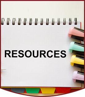 Resources notebook with colorful tabs
